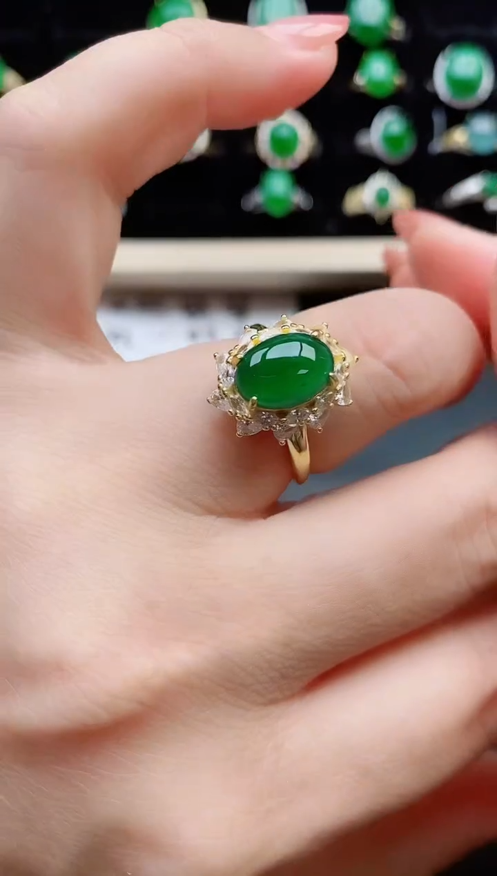 【闪购商品】翡翠戒指银S925镶嵌21212