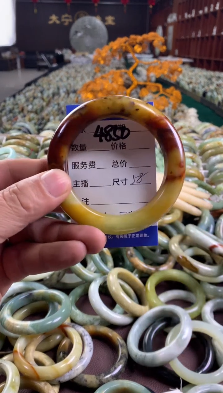 未镶嵌蛇纹石玉手镯4850