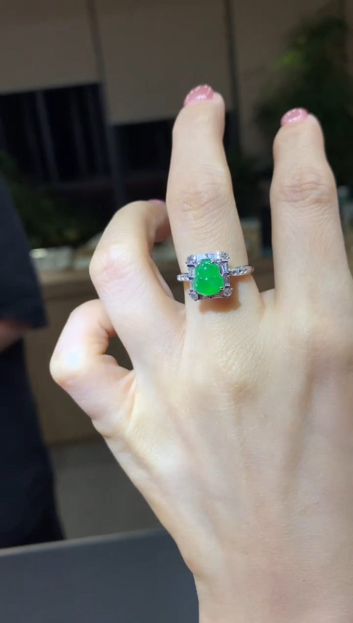 【闪购商品】翡翠戒指18K金镶嵌|不退不换