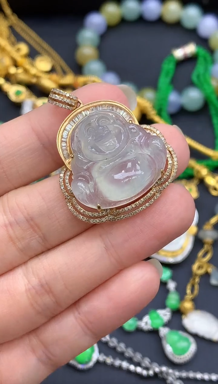 颈饰18K金镶嵌翡翠668-中国好珍宝