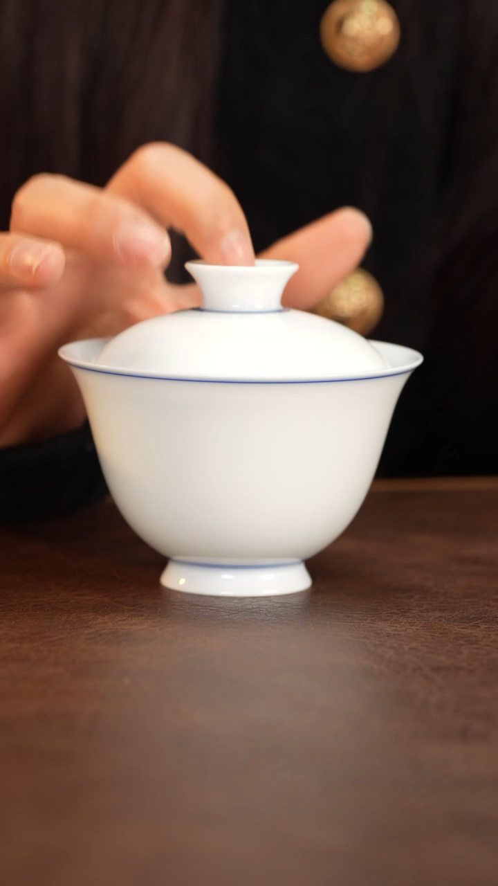 【闪购商品】博瑞堂薄胎元宝盖碗 