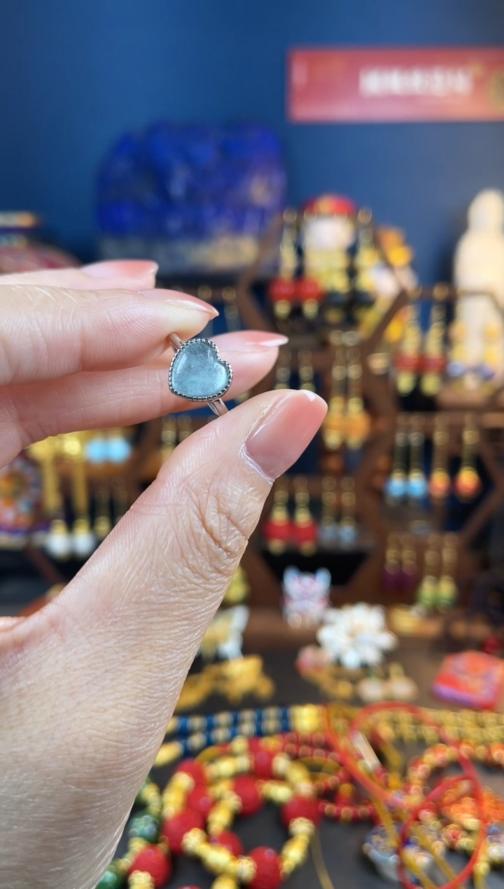 【闪购商品】海蓝宝石戒圈银S925镶嵌戒指