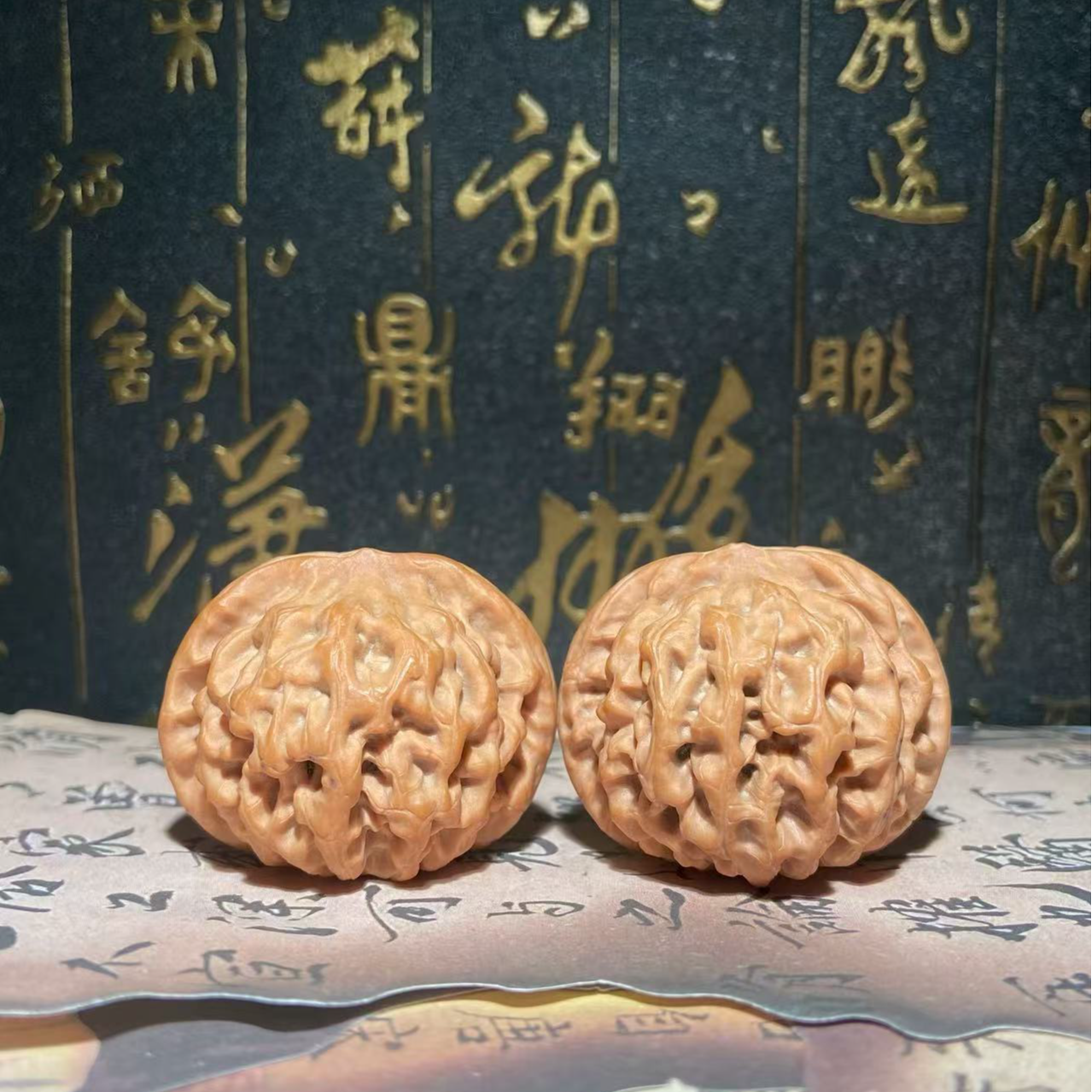 An143文玩核桃把件球型秦闷边39肚38.5高31.5