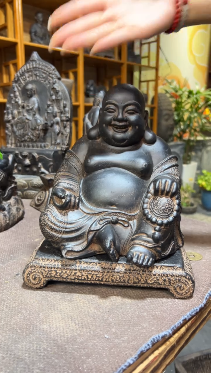 陶土大肚佛+小江枫底座