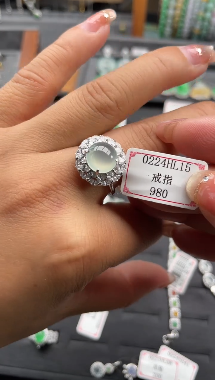 【闪购商品】翡翠戒指银S925镶嵌0224HL15