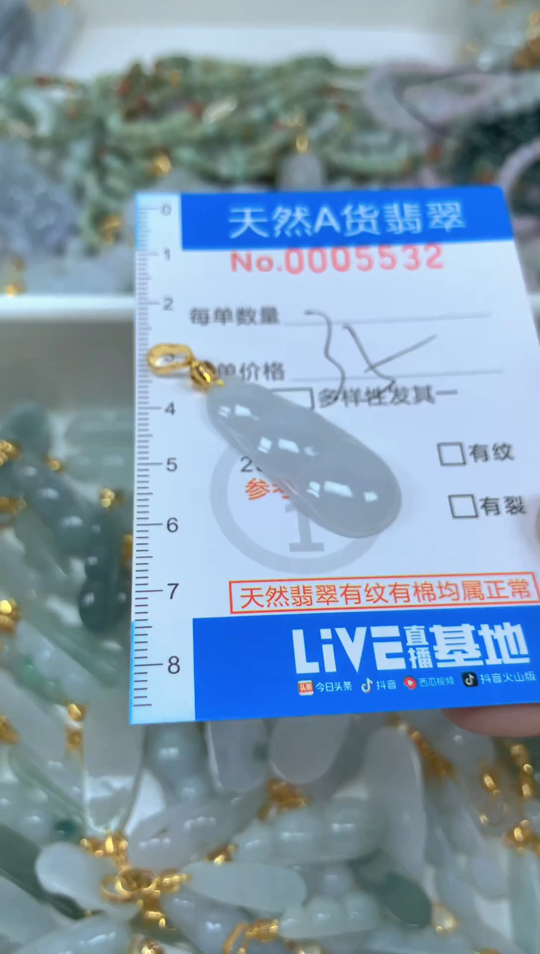 颈饰未镶嵌翡翠净货挂件-5532