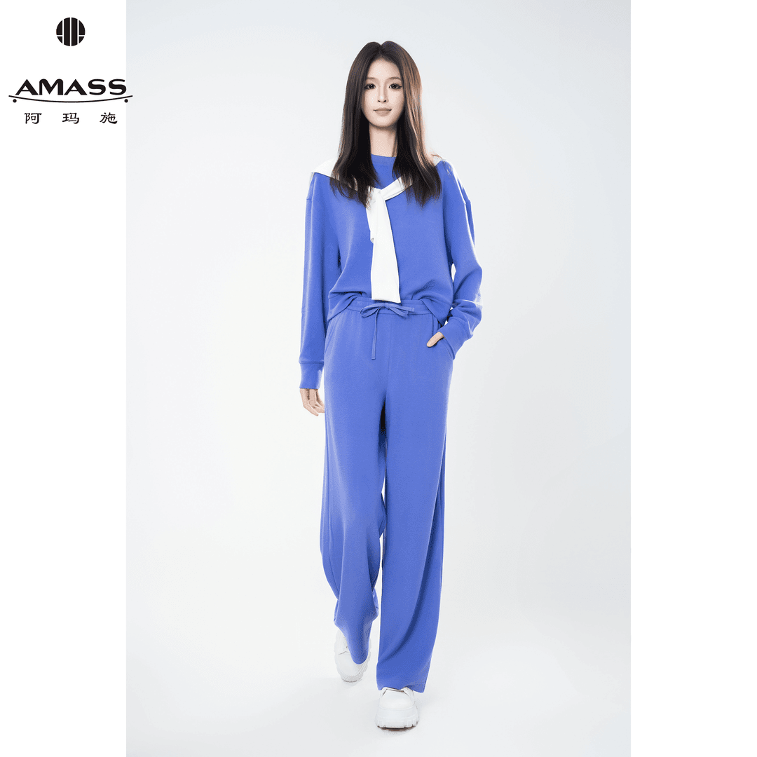 AMASS/阿玛施秋季新款舒适运动时尚垂感直筒百搭休闲裤女 5100586