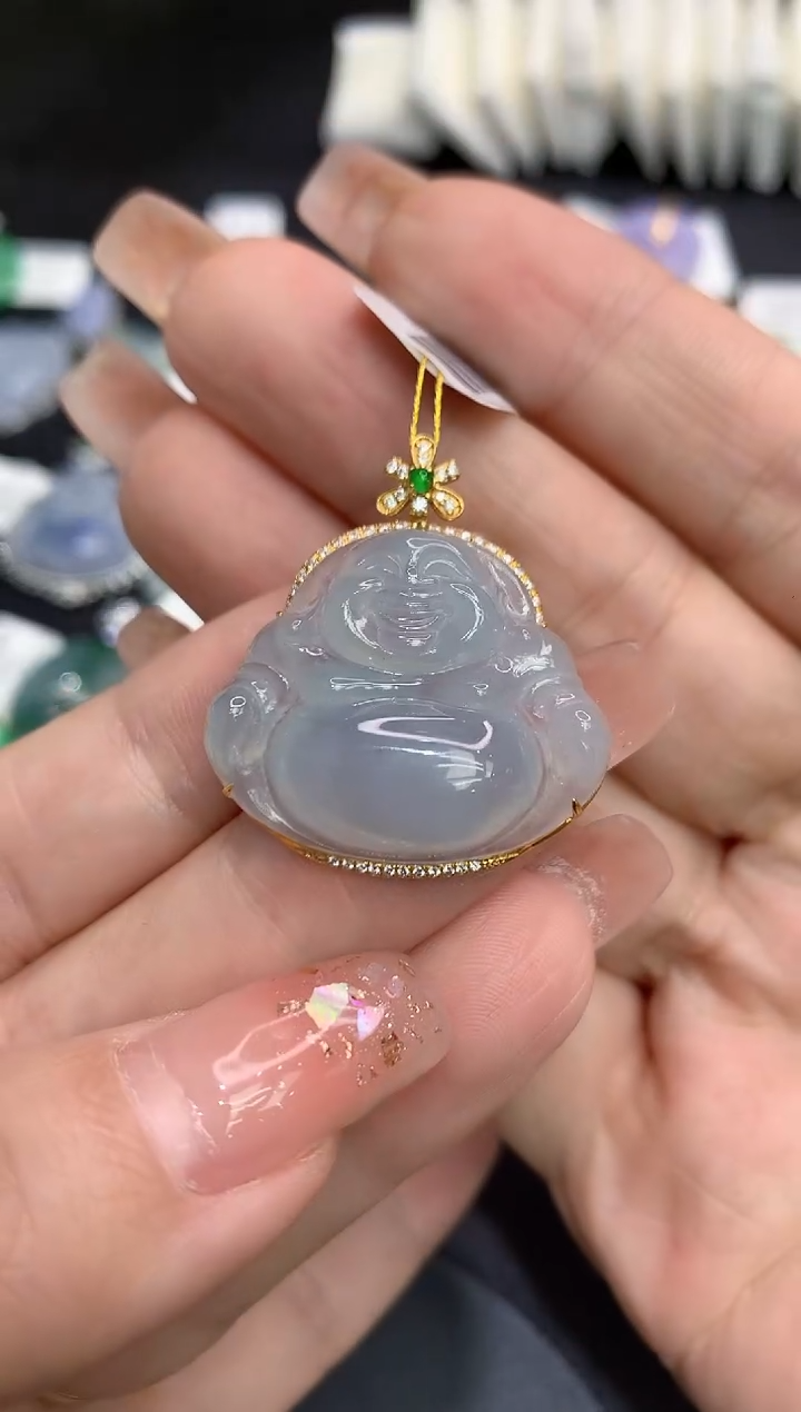 吊坠(不含链)18K金镶嵌翡翠11111111111111