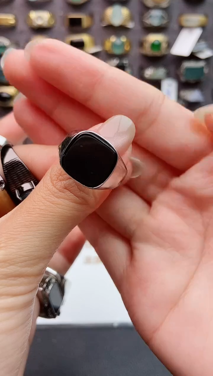 未镶嵌戒指翡翠永*天然翡翠男戒