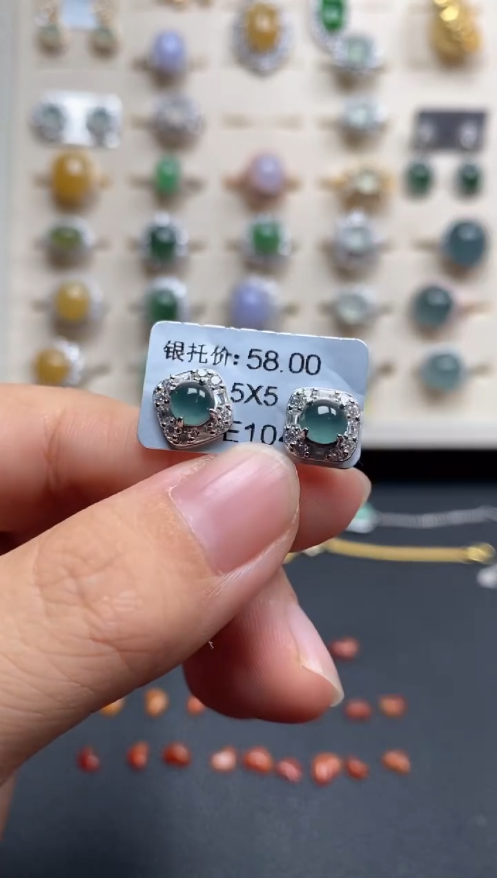 翡翠戒指银S925镶嵌111111111