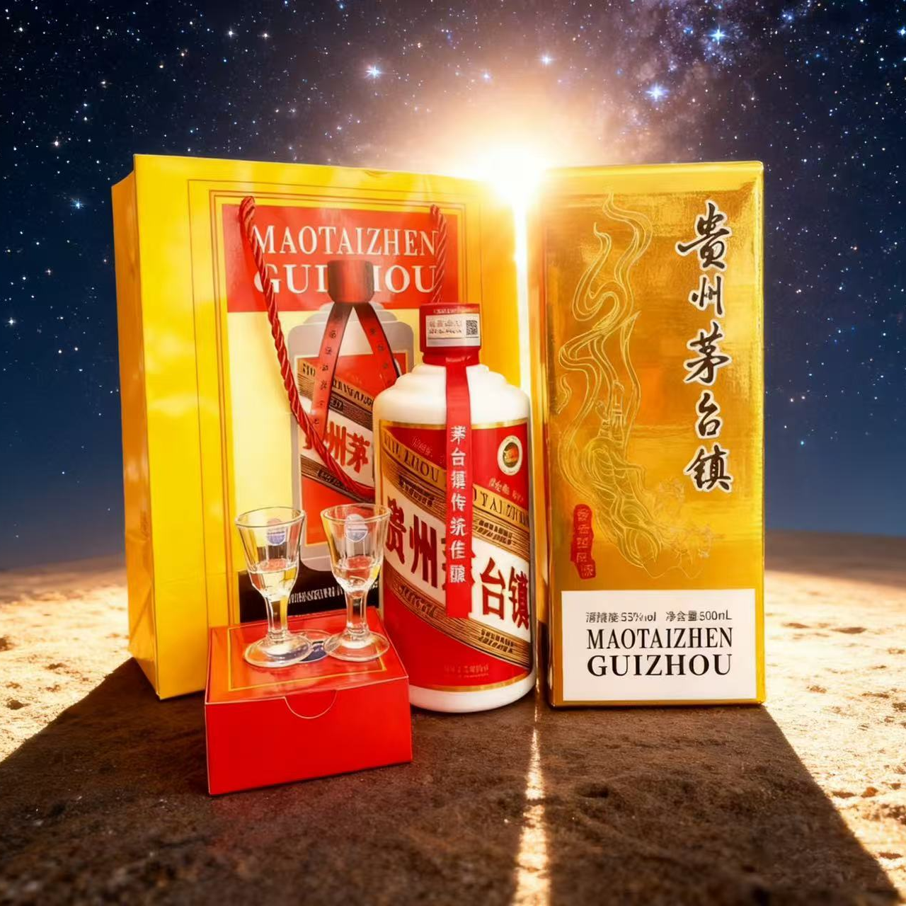 魏亳坊53度贵州茅台镇高度粮食酒酱香型大曲酒1瓶礼盒装500ML