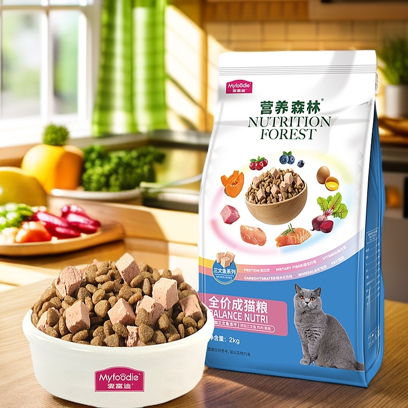 麦富迪营养无谷宠物猫咪营养粮冻干三文鱼双拼猫粮