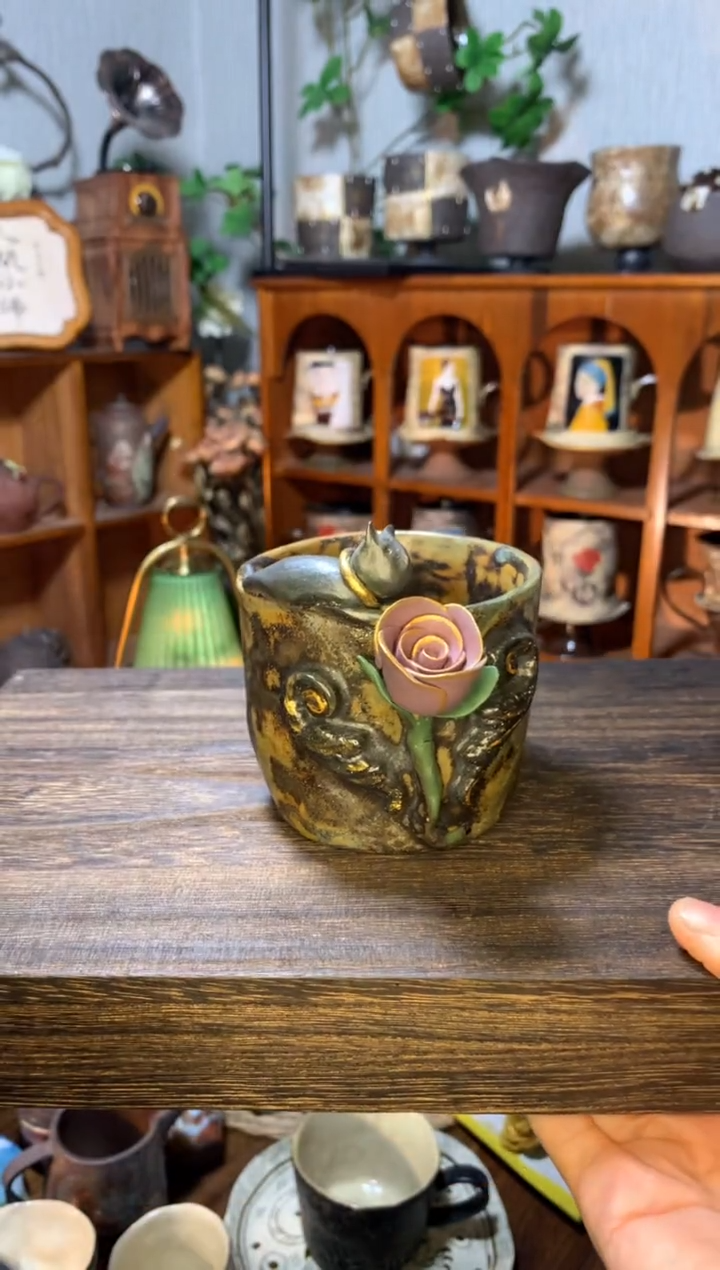 【闪购商品】陶瓷微瑕 猫与玫瑰