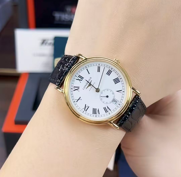 未使用 Longines/浪琴 制表传统间金皮带机械35mm公价10200