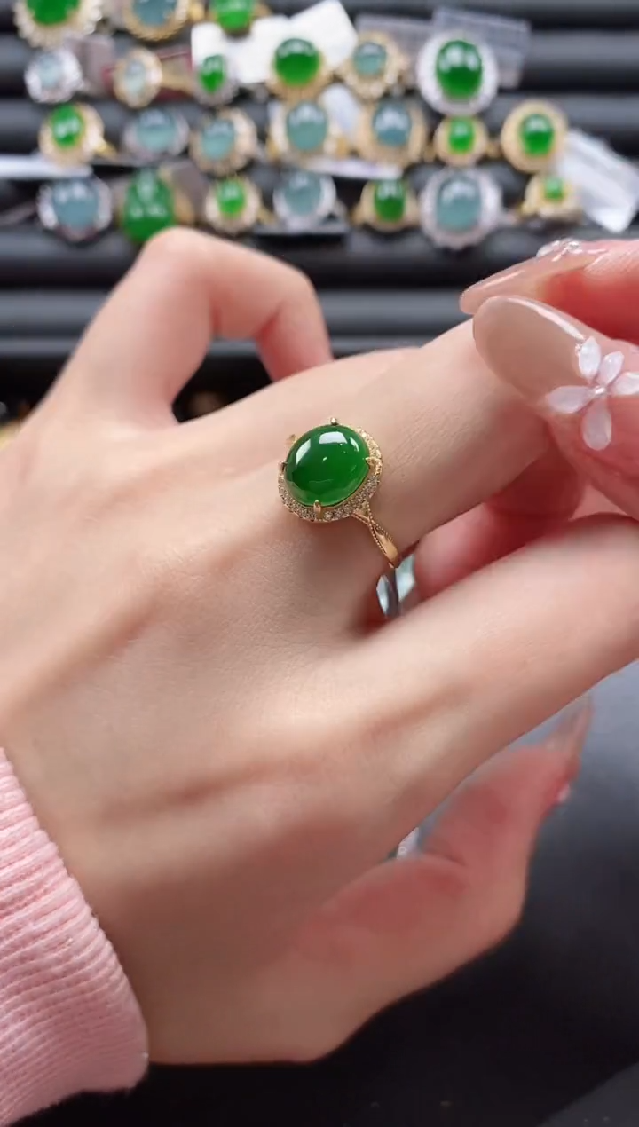【闪购商品】翡翠戒指银S925镶嵌51151