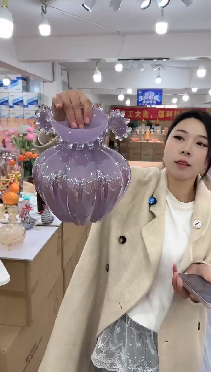 【闪购商品】琉璃瑞鸿花器早F-12