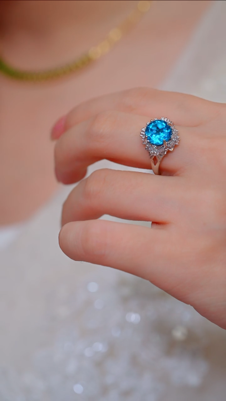 【玉峰珠宝丨安娜严选】托帕石戒指S925银【N7865】多样性发一