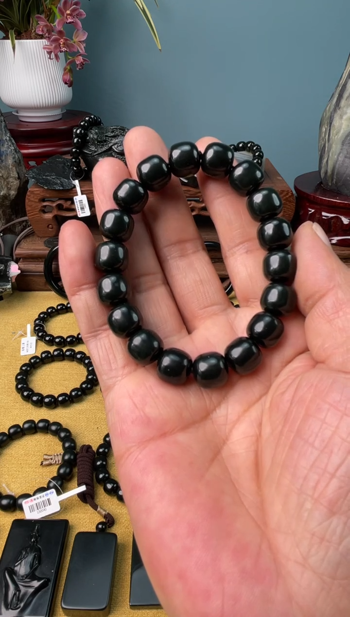 【闪购商品】和田玉手链未镶嵌新疆和田玉塔青11x12老型