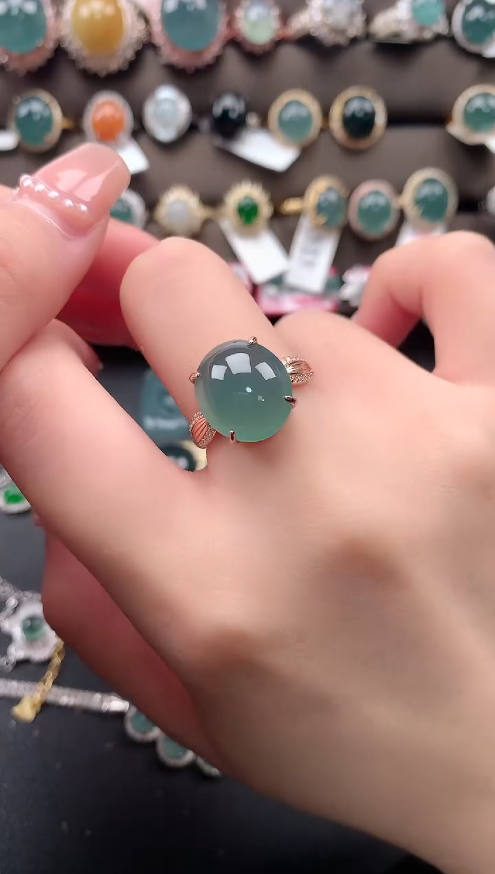 【闪购商品】翡翠戒指银S925镶嵌52141