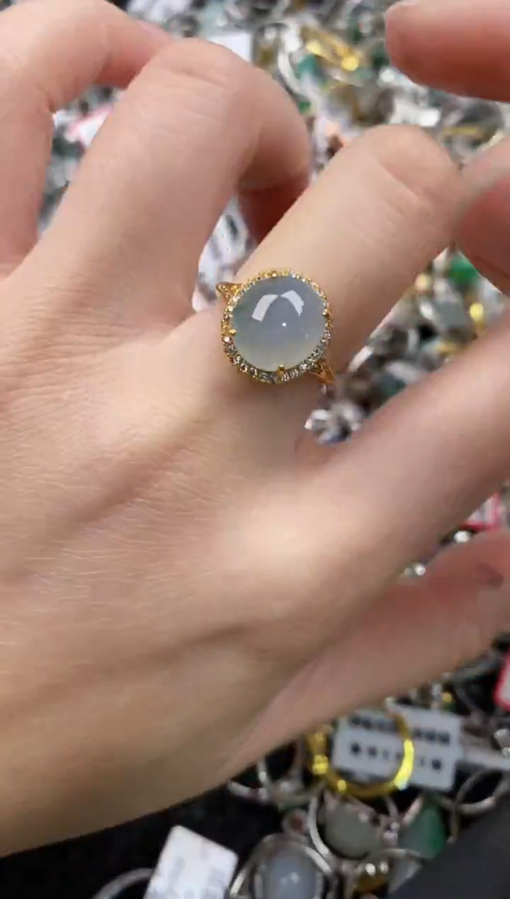 银S925镶嵌戒指翡翠444                10