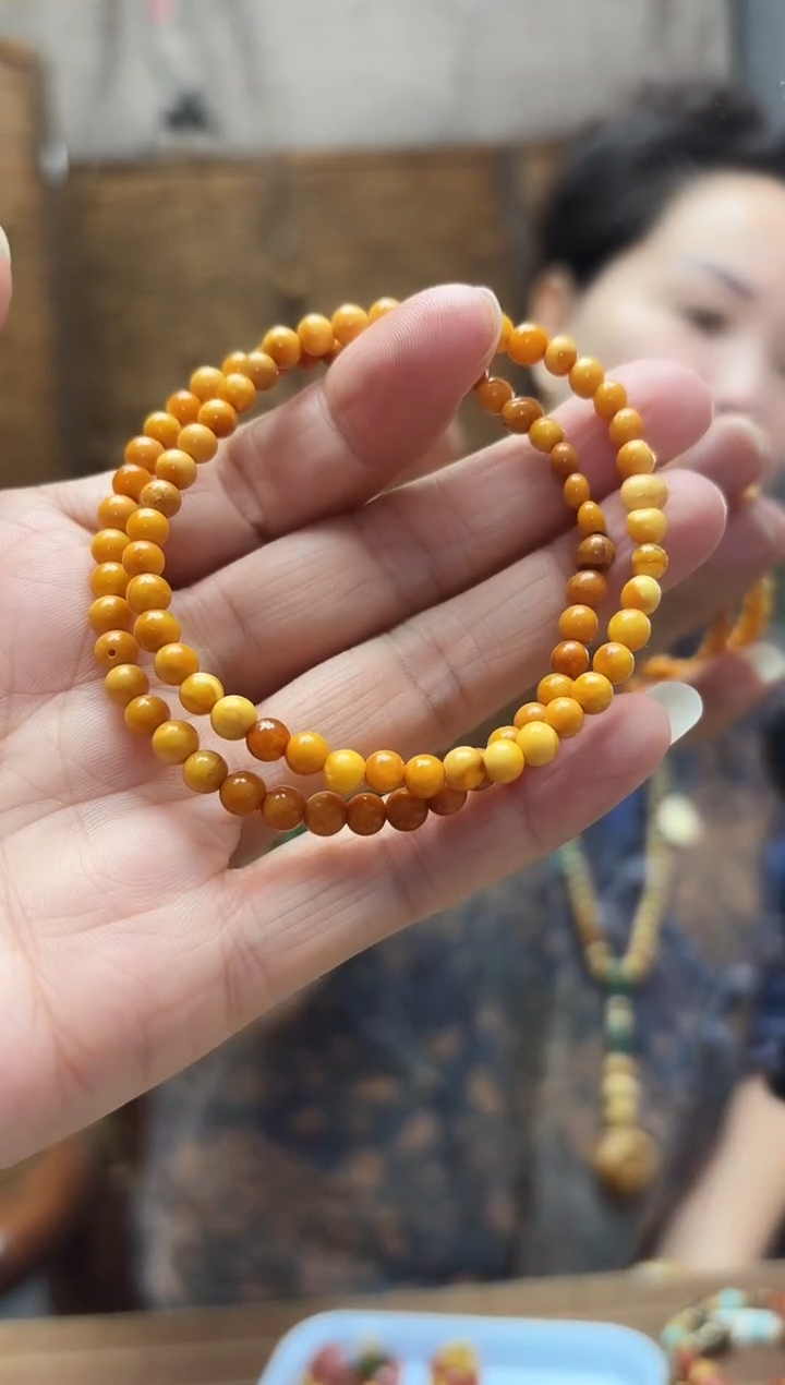 蜜蜡颈饰未镶嵌 多样性发一件手串 卡4
