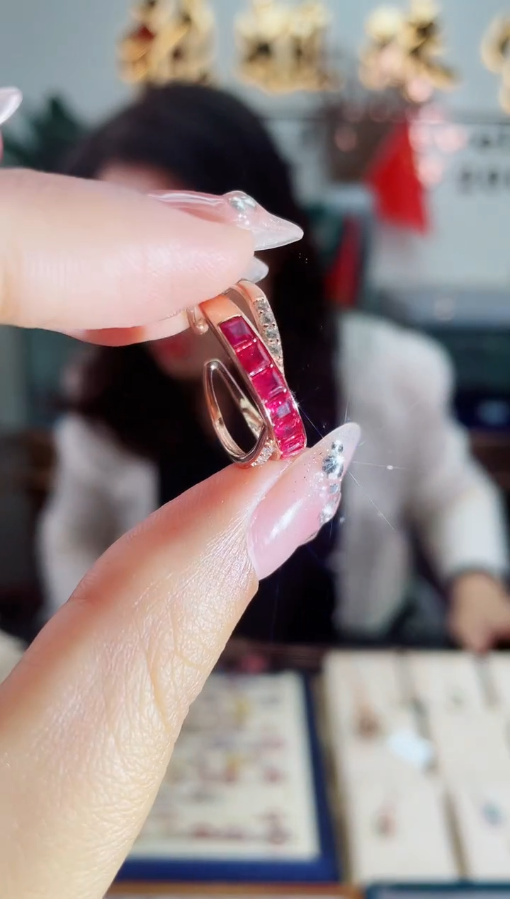 【闪购商品】红宝石戒指银S925镶嵌戒指