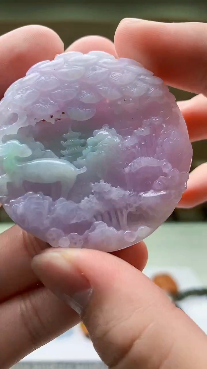 【闪购商品】定制翡翠未镶嵌5145bb-毛货挂件赠珠链51