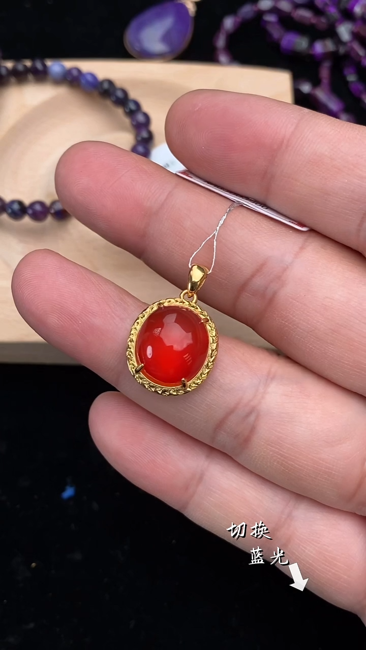 颈饰银S925镶嵌南红玛瑙多样性发一