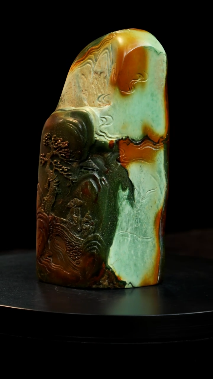 昌化石瓷白源头绿稀少品种