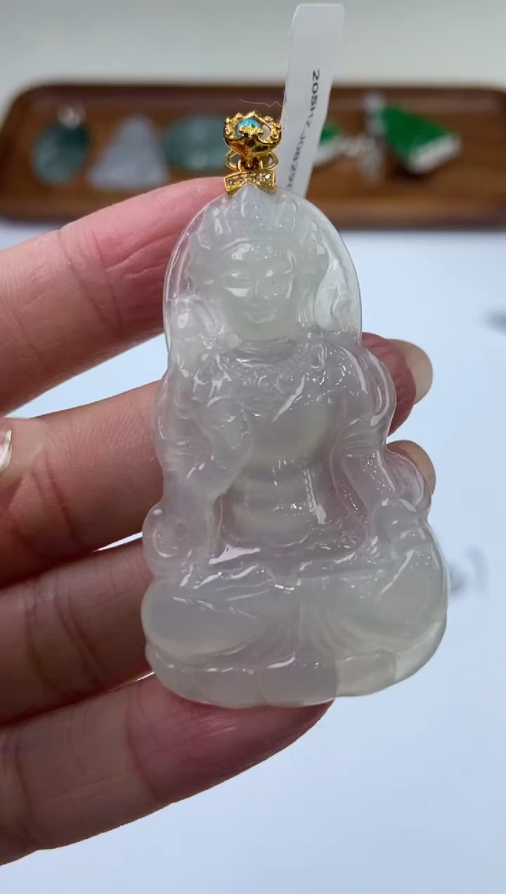 【闪购商品】翡翠18K金镶嵌挂件280346  