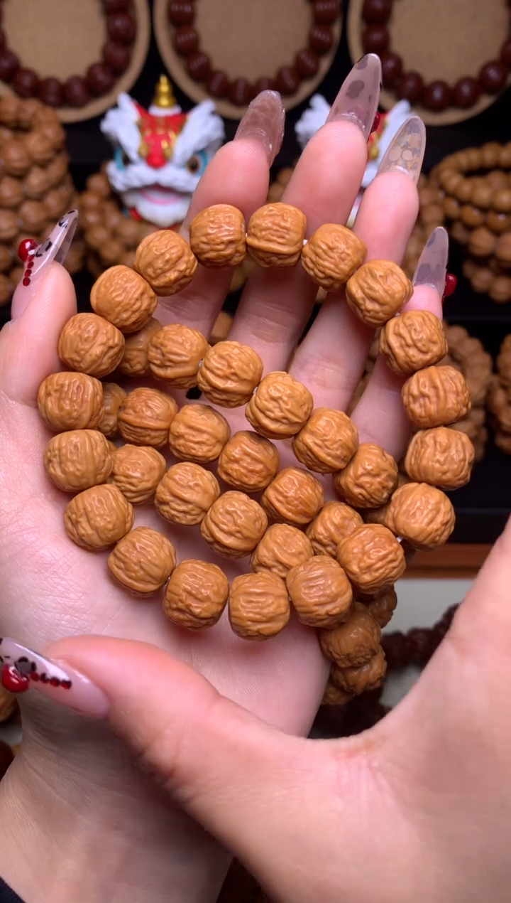 【闪购商品】文玩核桃手串12-13mm+金蟾蛤蟆头龙炎深雕全品
