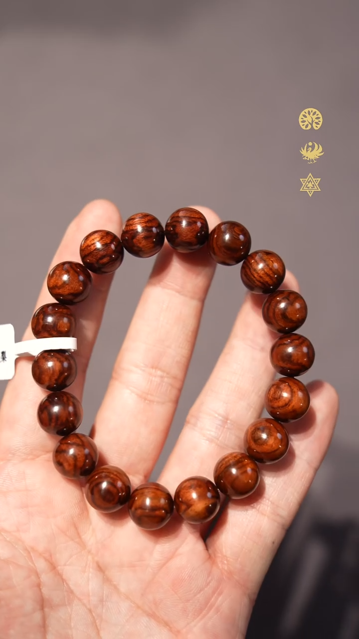 手串/手链黄花梨/降香黄檀老料油梨对眼纹12mm佛珠