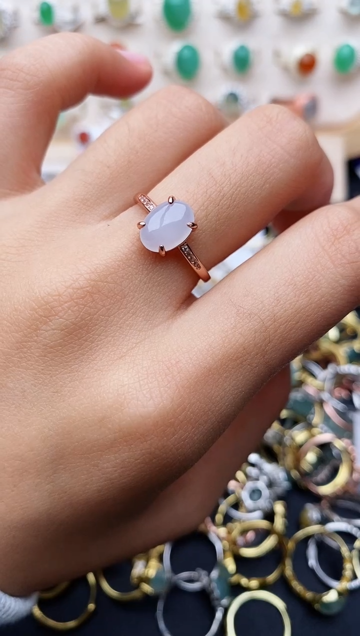 【闪购商品】翡翠戒指银S925镶嵌缅甸翡翠