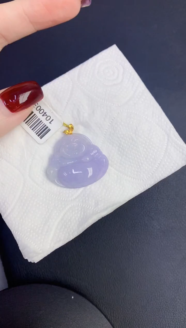 颈饰18K金镶嵌翡翠缅甸天然翡翠A货