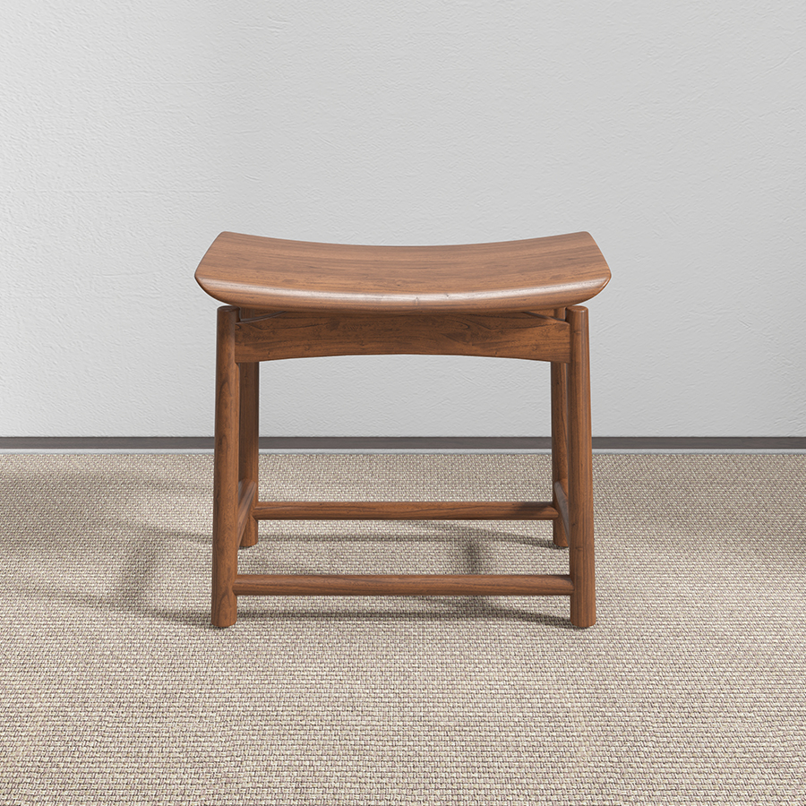 北美黑胡桃木实木凳子元宝凳化妆凳换鞋凳家用板凳餐凳茶几马鞍凳