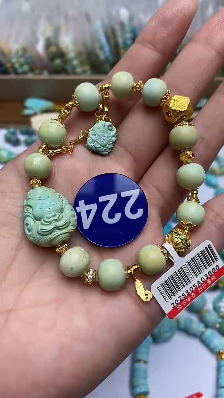 【闪购商品】绿松石手链银S925镶嵌224