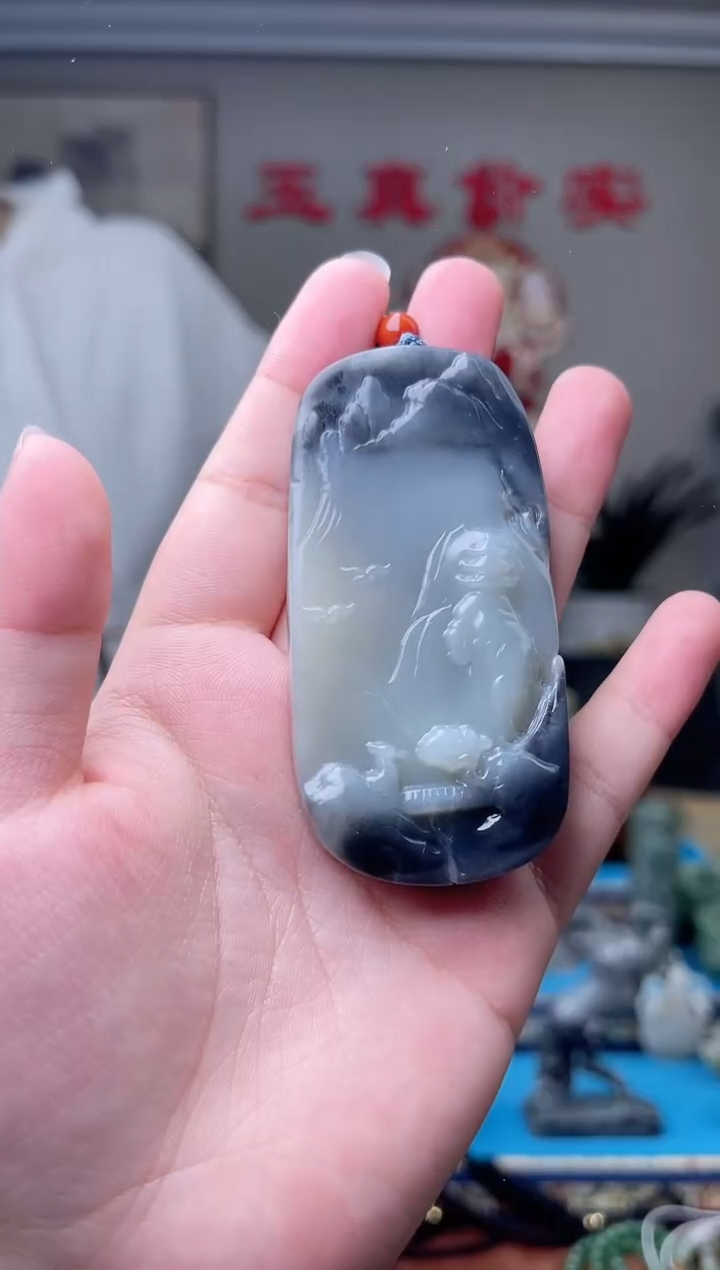 和田玉未镶嵌挂件1