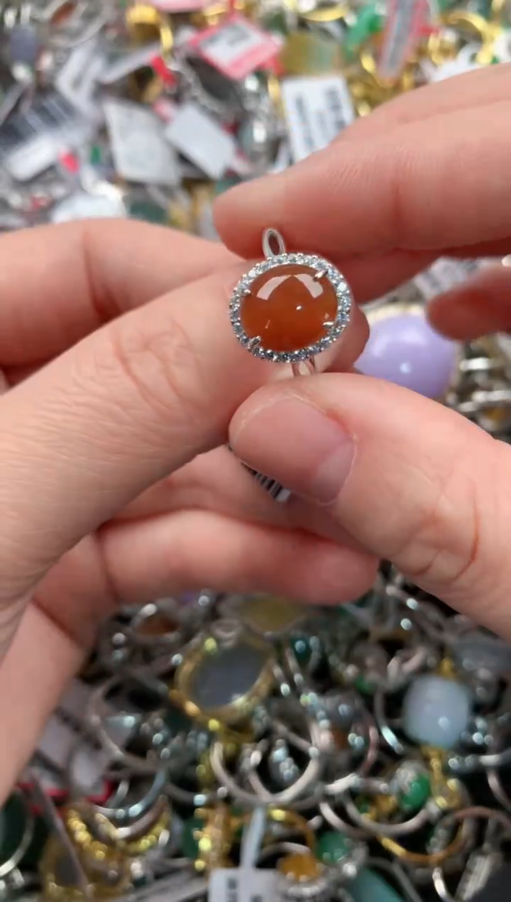 银S925镶嵌戒指翡翠555   6