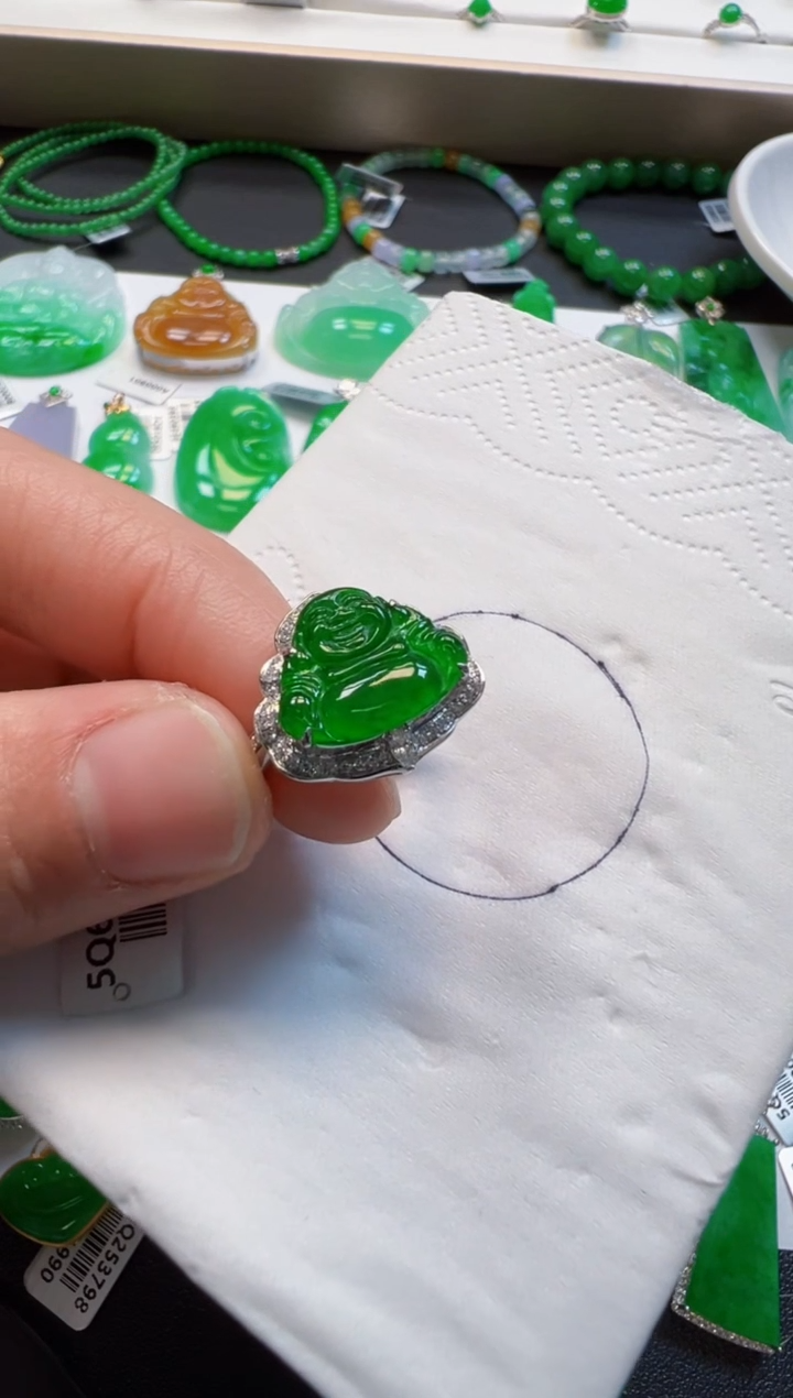 【闪购商品】定制翡翠18K金镶嵌6500元