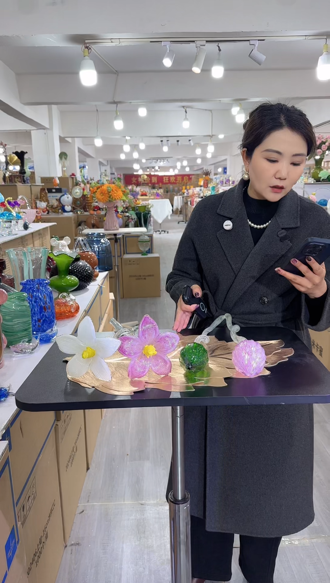 【闪购商品】琉璃泰疆花器S-68-4只百合