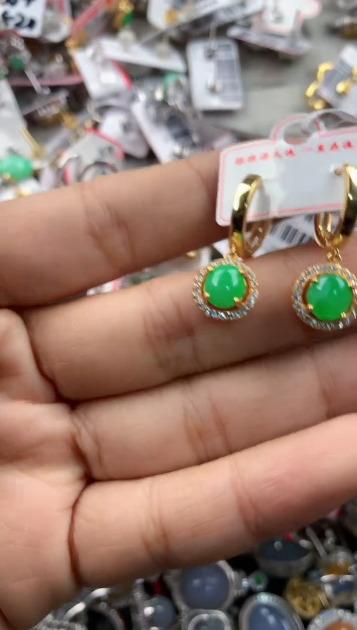 银S925镶嵌戒指翡翠4444---7