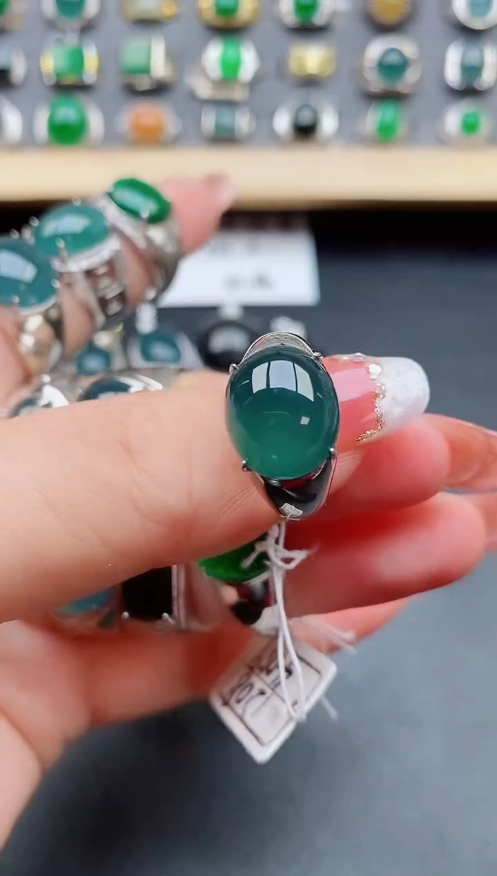 【闪购商品】翡翠戒指银S925镶嵌321312