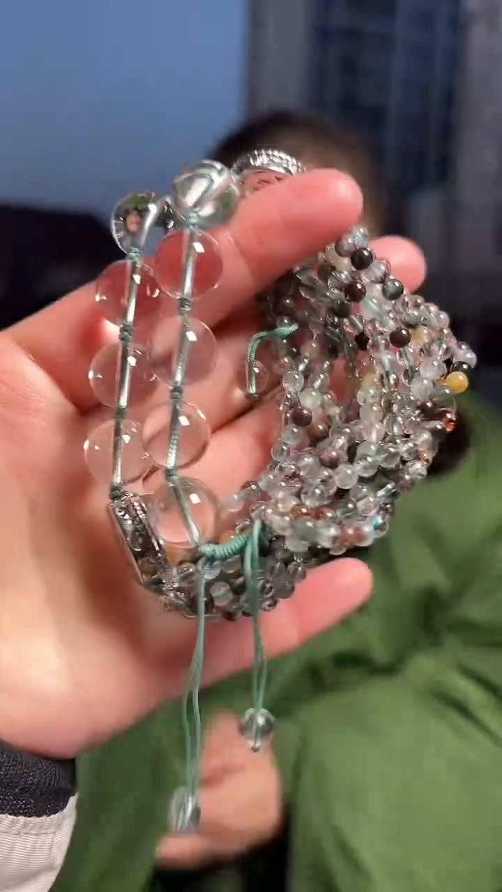 【闪购商品】绿水晶手链未镶嵌天然DIY绿幽灵手串多样性发一mm