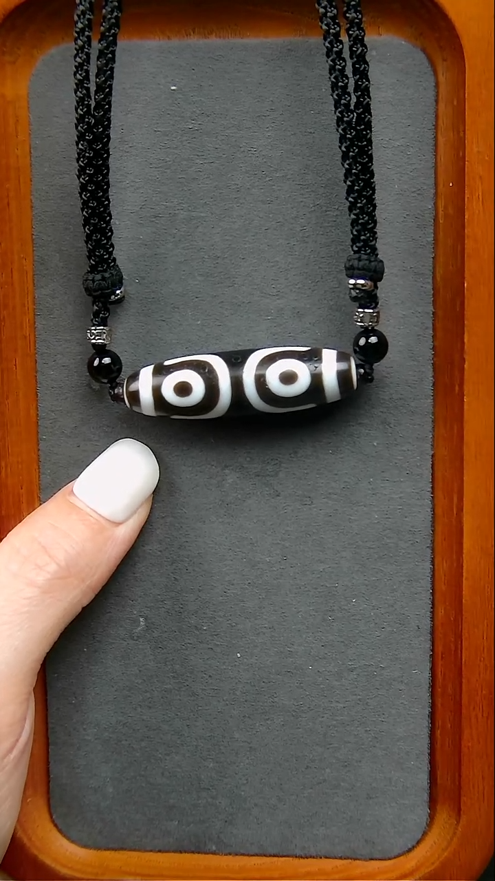 【闪购商品】玛瑙/玉髓珠宝半成品未镶嵌行运三眼12*42