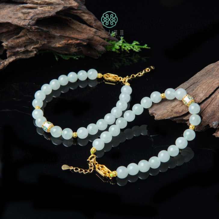 石惑珠宝-翡翠单圈手串约6mm+-多样性发一