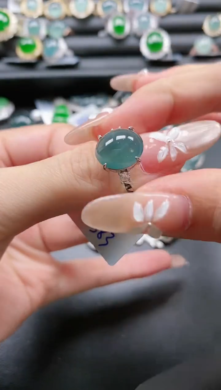 【闪购商品】翡翠戒指银S925镶嵌51511