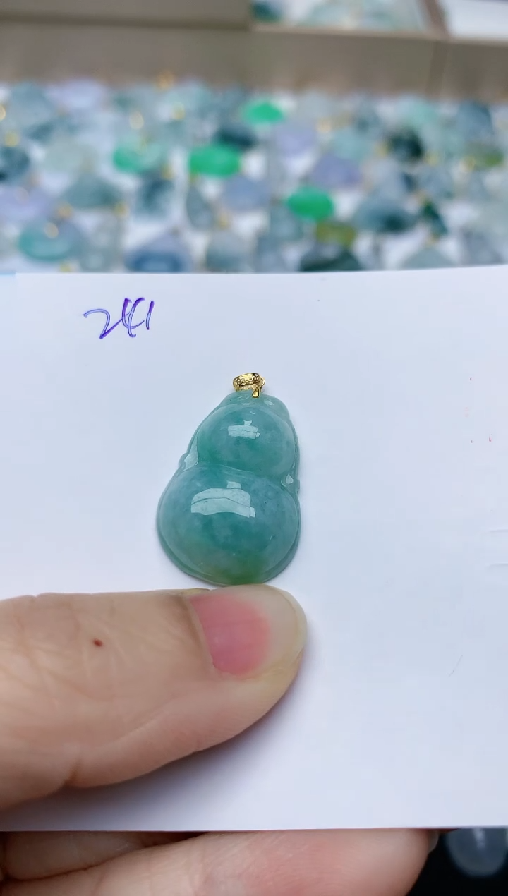 【闪购商品】翡翠颈饰18K金镶嵌天然翡翠A货    241