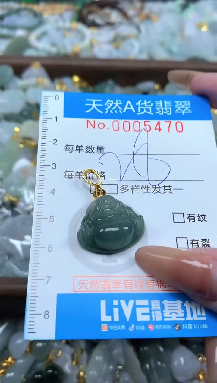 颈饰未镶嵌翡翠净货挂件-5470