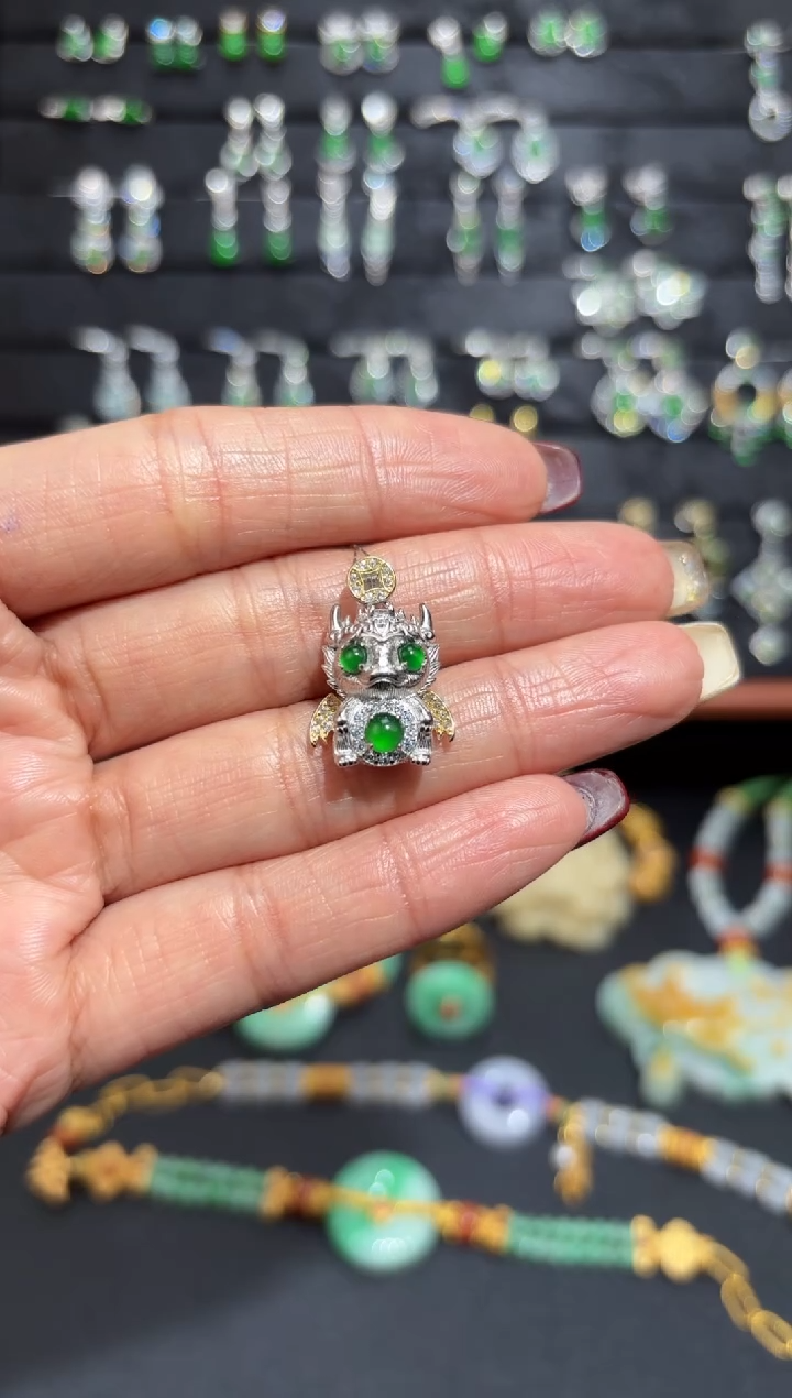 【闪购商品】翡翠颈饰银S925镶嵌蛋面/支持复检/一件