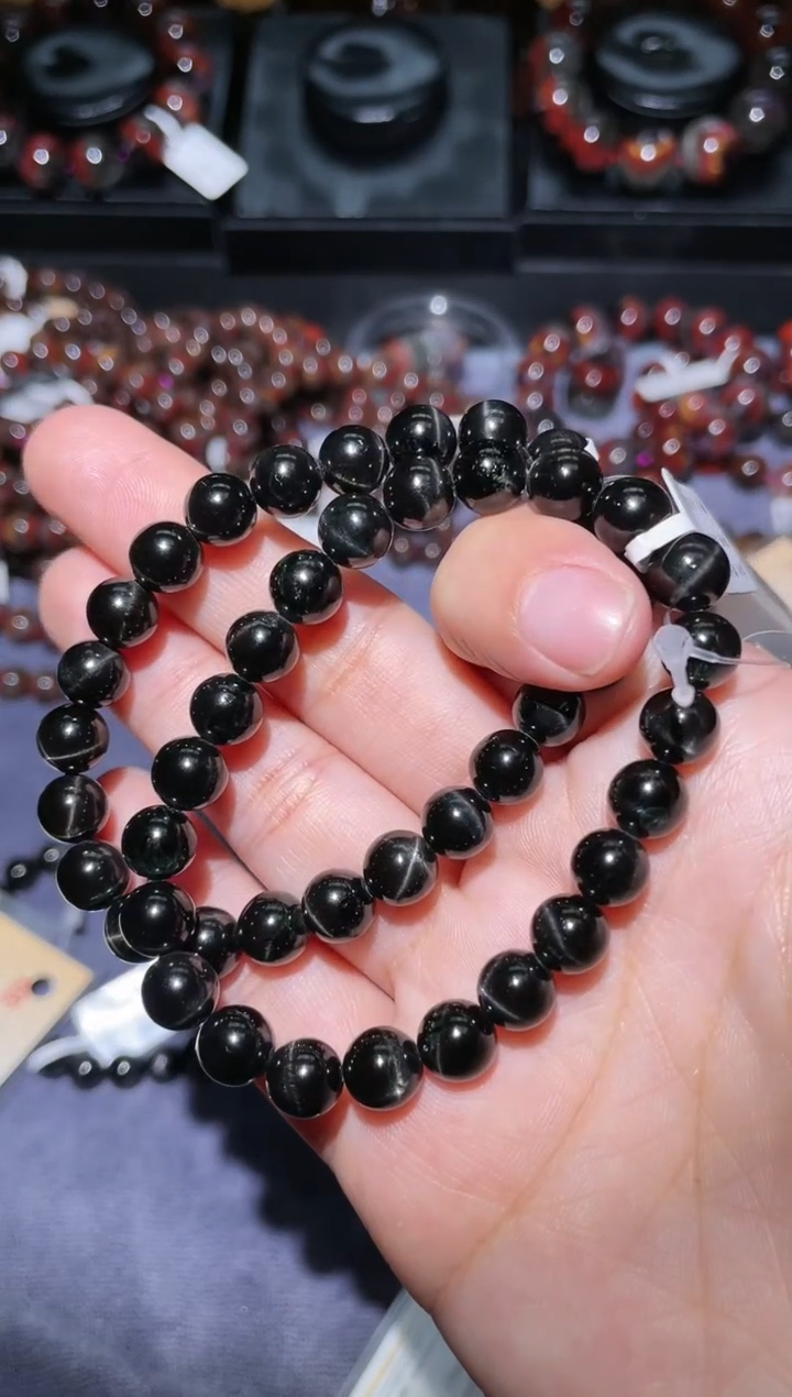 【闪购商品】辉石手链未镶嵌透辉石单圈9mm多样性发其一